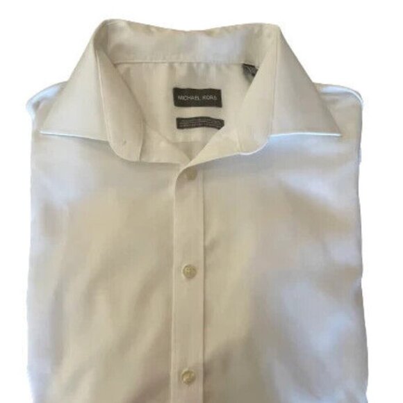 Michael Kors Men's White Slim Fit Cotton Dress Shirt 16.5 34/35 - Picture 2 of 3